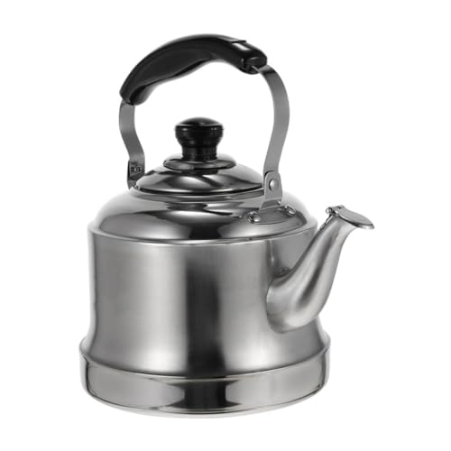 KICHOUSE 1 Pieza tetera de acero inoxidable cepillado con para silbido compañero cafeteras jarra cafetera tea pot vitrocerámica hervidor de agua hirviendo Hervidor de sonido práctico Silver