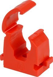 Talon - 15mm Single Hinged Pipe Clips - Pack of 20 - Red - 360° Fixing for Pipework - Temperatures Up to 85°C (185°F) - Safe for Use On Plumbing, Gas and Air Conditioning Pipe - UV Stabilized