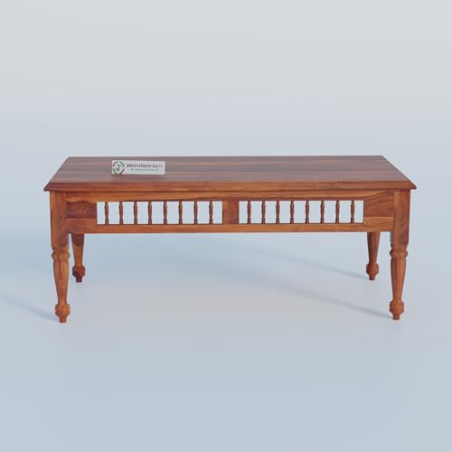 Image of Jangid Handicraft Solid Sheesham Wood Coffee Table for Living Room | Wooden Center Table | Rectangular Coffee Table | Tea Table for Sofa | Modern Sofa Table for Hall | Honey Finish