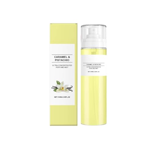 Eau de Parfum concentré longue durée Parfum Femme,Brume corporelle parfumée,Eau de toilette femme,parfum corps et cheveux, caramel et pistache, tous types de peau, 100 ml