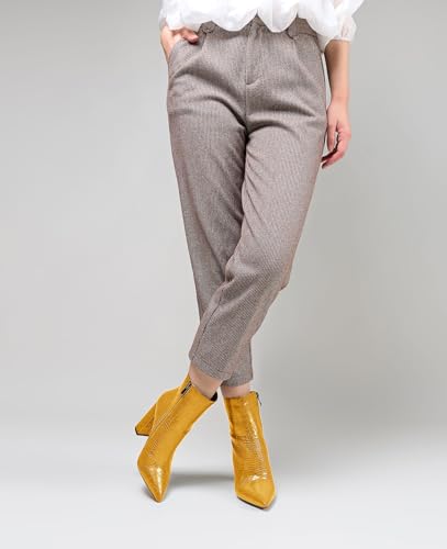 Castamere Womens High Block Heels Ankle Boots Pointed Toe Slip-on Boot with Zipper 10CM Heels3