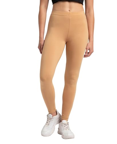 Image of Jockey AW87 Women's Super Combed Cotton Elastane Stretch High Rise Leggings with Ultrasoft Waistband