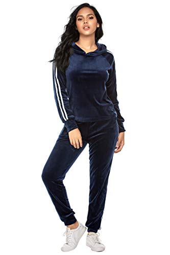 Hotouch Women Casual Tracksuit 2 Piece Outfits Velvet Hoodie Sweatshirt & Pants Sweat