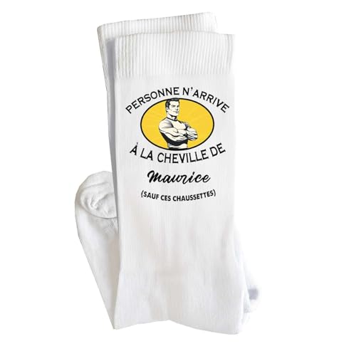 Planetee Chaussettes Maurice Personne n'arrive à la cheville Taille 41-45 | Cadeau Original pour Hommes Anniversaire Noël Humour