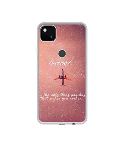 Image of Travel with Plane Design Printed Silicon Soft TPU Back Case Cover for Google Pixel 4A