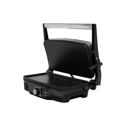 IMUSA Stainless Steel Panini Press Electric with Adjustable Temperature Settings and Nonstick Plates, 1200W Cover