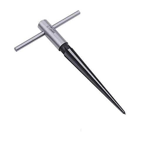 Lheng 1/8"-1/2" 3-13mm Bridge Pin Hole Hand Held Reamer T Handle Tapered 6 Fluted Chamfer Reaming Woodworker Cutting Tool Cover