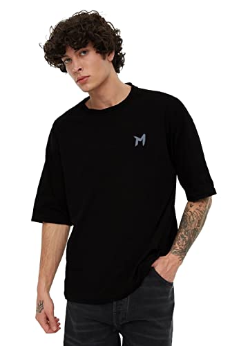 Image of Solid Baggy & Dropshoulder Oversized T-Shirt for Men