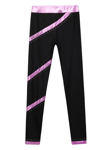 Kids Girls Figure Ice Skating Pants Leggings Sport Training Practice Tights Trousers3