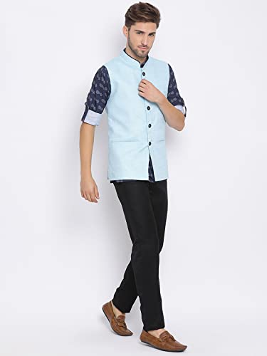 Image of hangup Men 3Pc Kurta Waistcoat Trouser