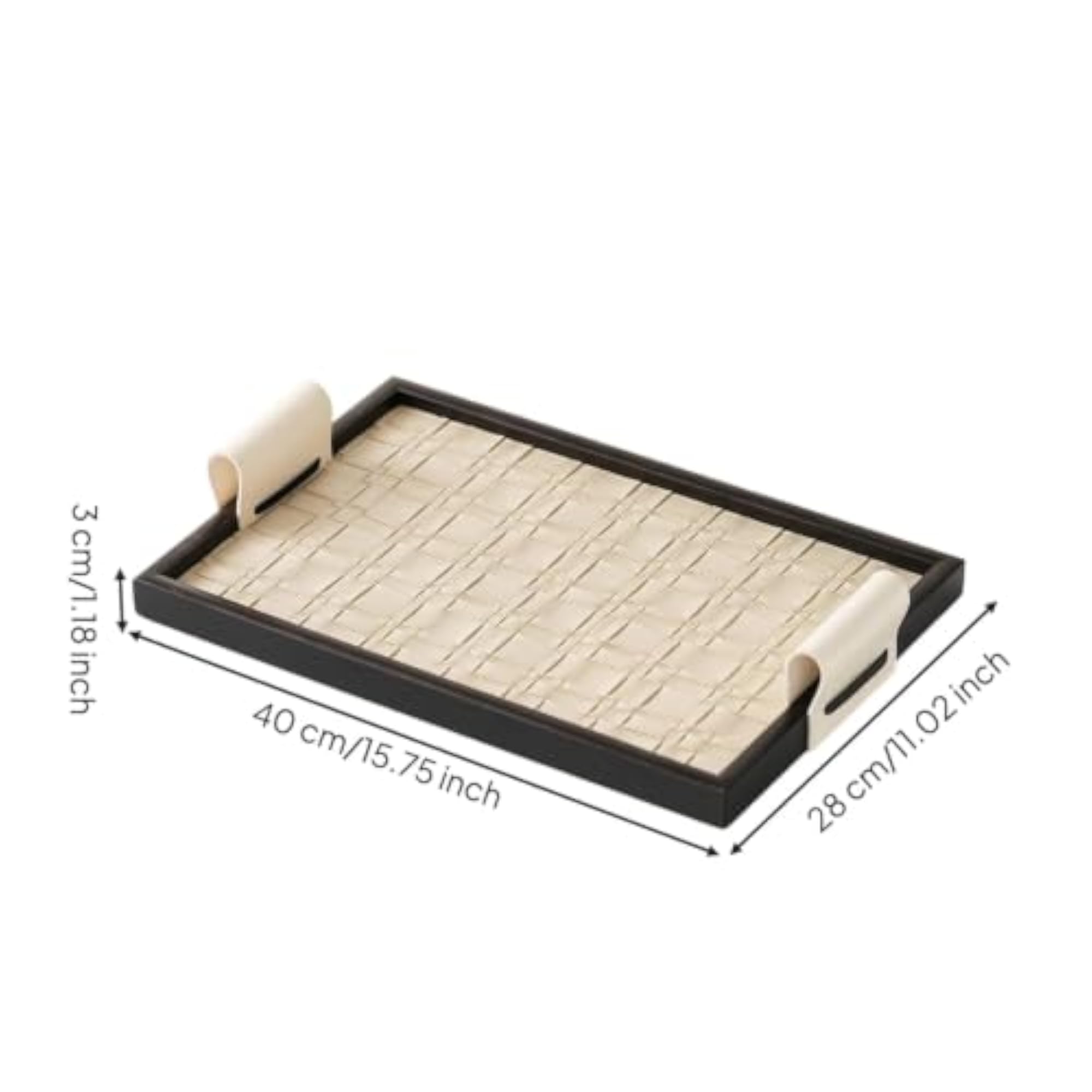 Slim-Line Square Tray with Handles for Vanity
