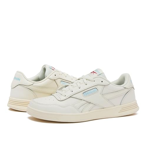 Reebok Court Advance Womens Sneakers - Casual Fashion White Sneakers for Women, Tennis Women's Shoes Size 5 to 11, FFP- Chalk/Blue Pearl/Vector Red, 7