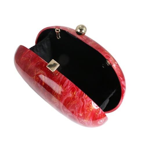 Image of Acrylic Evening Clutch Bag for Women Shell Shape Shoulder Crossbody Bag Glitter Marble Purse Handbag