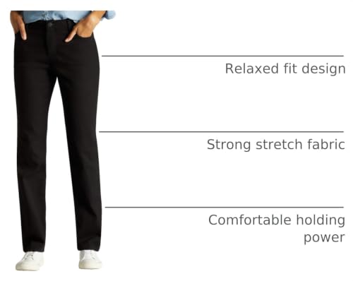 Lee Women's Instantly Slims Classic Relaxed Fit Monroe Straight Leg Jean, Black, 12 - image 3