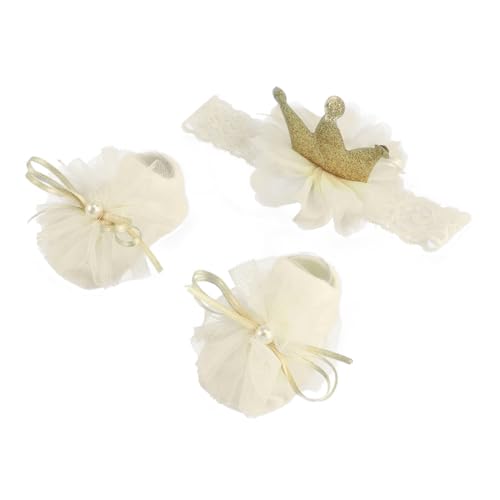 DOITOOL Baby Set Newborn Hairband Socks for Girls Babys Clothing Fashionable Bowknot Crown for Party Festival