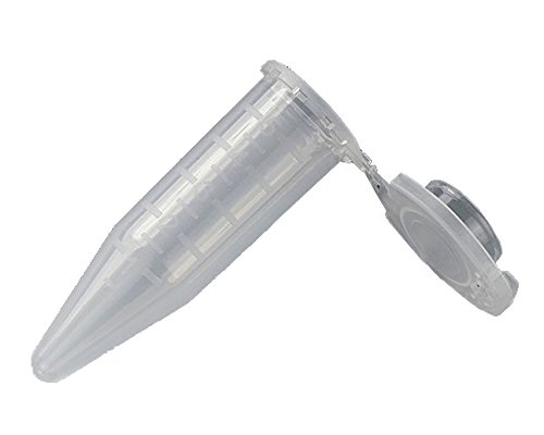 Globe Scientific 111582LK Polypropylene Micro centrifuge Tube with Locking Snap Cap, Graduated, Natural, Lot Certified Rnase/Dnase/Pryogen/ATP and Human DNA Free, 5.0ml Capacity, Pack of 100