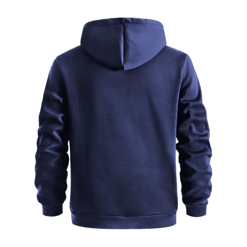 Mens Fashion Athletic Hoodies Long Sleeve Casual Sweatshirt with Pocket Drawstring Gym Hooded Shirt with Kanga Pocket2