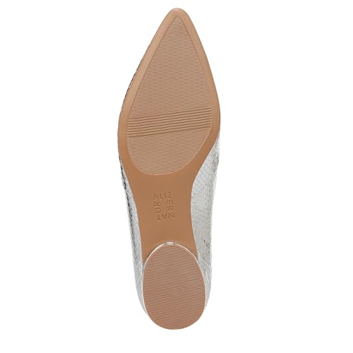 Naturalizer Womens Havana Ballet Flat Silver Snake Print Leather 10 M4