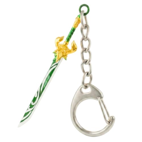 Image of THE MEN THING Alloy Steel Gladius - Genshin Impact Anime Keychain | Game Xiao Cosplay Weapon For Men & Boy, Light Green