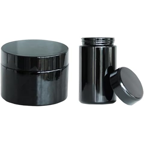 Matoolser Wide Mouth UV Glass Jar 250ml+UV Glass Jar 200ml Cover