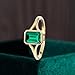 SilverQ 2 Ct Emerald Cut Green Diamond Delicate Solitaire Engagement Ring For Women 14K Yellow Gold Plated Split Shank Bezel Set Promise Ring Handmade 925 Sterling Silver Dainty Jewelry
