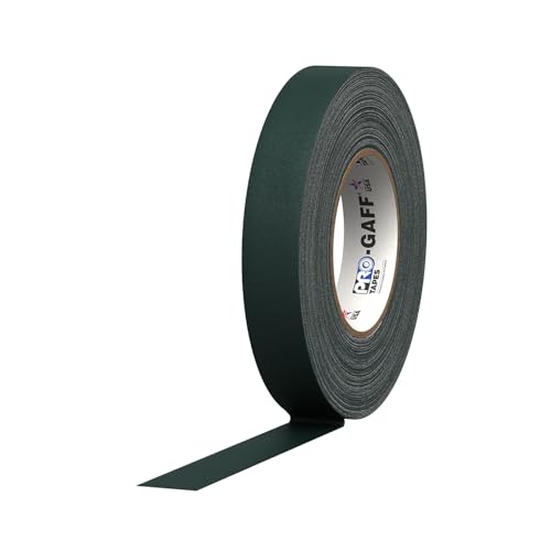 1" Width ProTapes Pro Gaff Premium Matte Cloth Gaffer's Tape With Rubber Adhesive, 11 mils Thick, 55 yds Length, Green (Pack of 1)