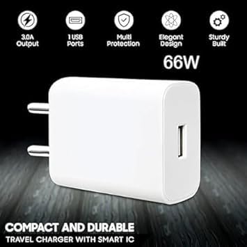 Image of Original 66W Flash Type C Charger Adapter (only Adapter) Compatible with iQOO Z6 /Z6 66W /Z6 lIte 5G /T1 /Neo 6 /Z7 /Z7 Pro /V23 /V23e /V23 Pro /V25 /V25e /V25 Pro /V26 /V27 /Y35 /Y73 (DEC81)