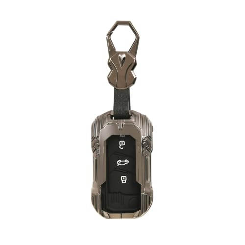 Image of Arika Titanium Car Key Cover Compatible with Mahindra Scorpio N | 3XO | XUV 300 | Marazzo | XUV 700 | XUV 400 ev | Bolero | Thar Roxx 3 Button Flip Key (Metal Silicone)
