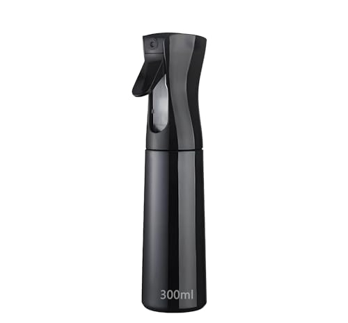 Eupneicu Pulverizador Agua Peluqueria [ 300ml ], Niebla Pulverizador Continuo Para Peinado, Plantas, Mascotas, Limpieza [ Negro ]
