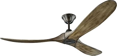 Monte Carlo 3MAVR60AGP Maverick Energy Star 60'' Outdoor Ceiling Fan with Remote Control, 3 Balsa Wood Blades, Aged Pewter
