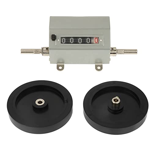 Compteur de Mesure Mètres Corde Câble Longueur Compteur Métal 1Pc Roue Roulante 5 Chiffres 0 9999.9 Longueur Compteur Vitesse Maximale 350 Tr/min Gris Réinitialiser