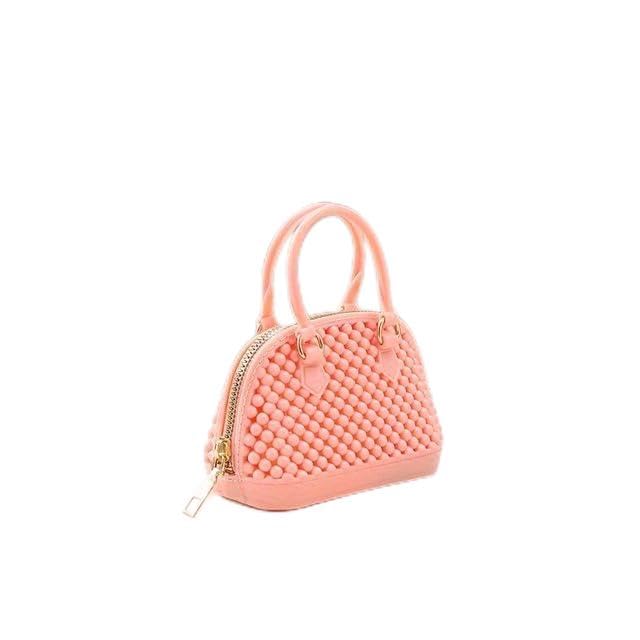 Angel Kiss Mini Silicone Beaded Crossbody Purse with Gold Chain – Small Dome Satchel Bag for kids.