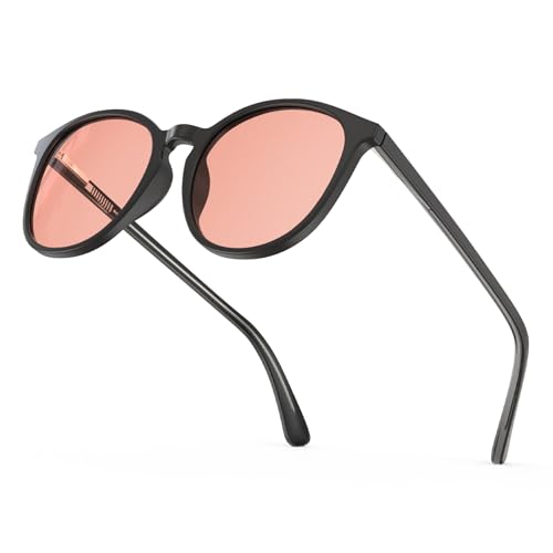 Image of Bloomoak Rose Migraine Glasses, FL-Flex Light Sensitivity Relief Glasses for Fluorescent LED Glare /Photophobia /Eye Strain
