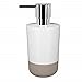 Produktbild Spirella Seifenspender Moji Flüssigseifen-Spender mit Silikon gegen verrutschen, Fassungsvermögen 300 ml - 7,5 x 7,5 x 16,5 cm - Weiß/Taupe