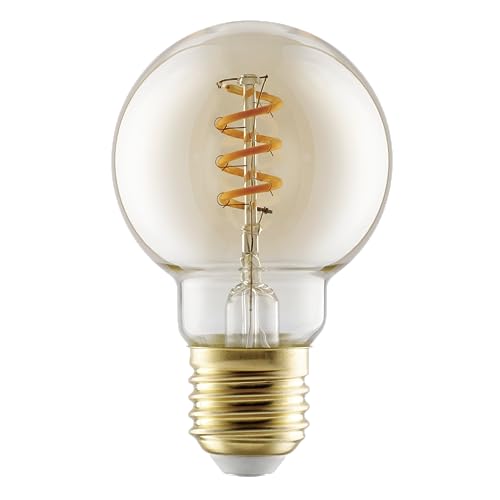 Eglo Dimmable E27 LED globe, amber vintage spiral filament light bulb - Image 2