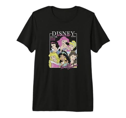 T-shirt Disney Princesses Get The Royal Look en coton premium pour femme