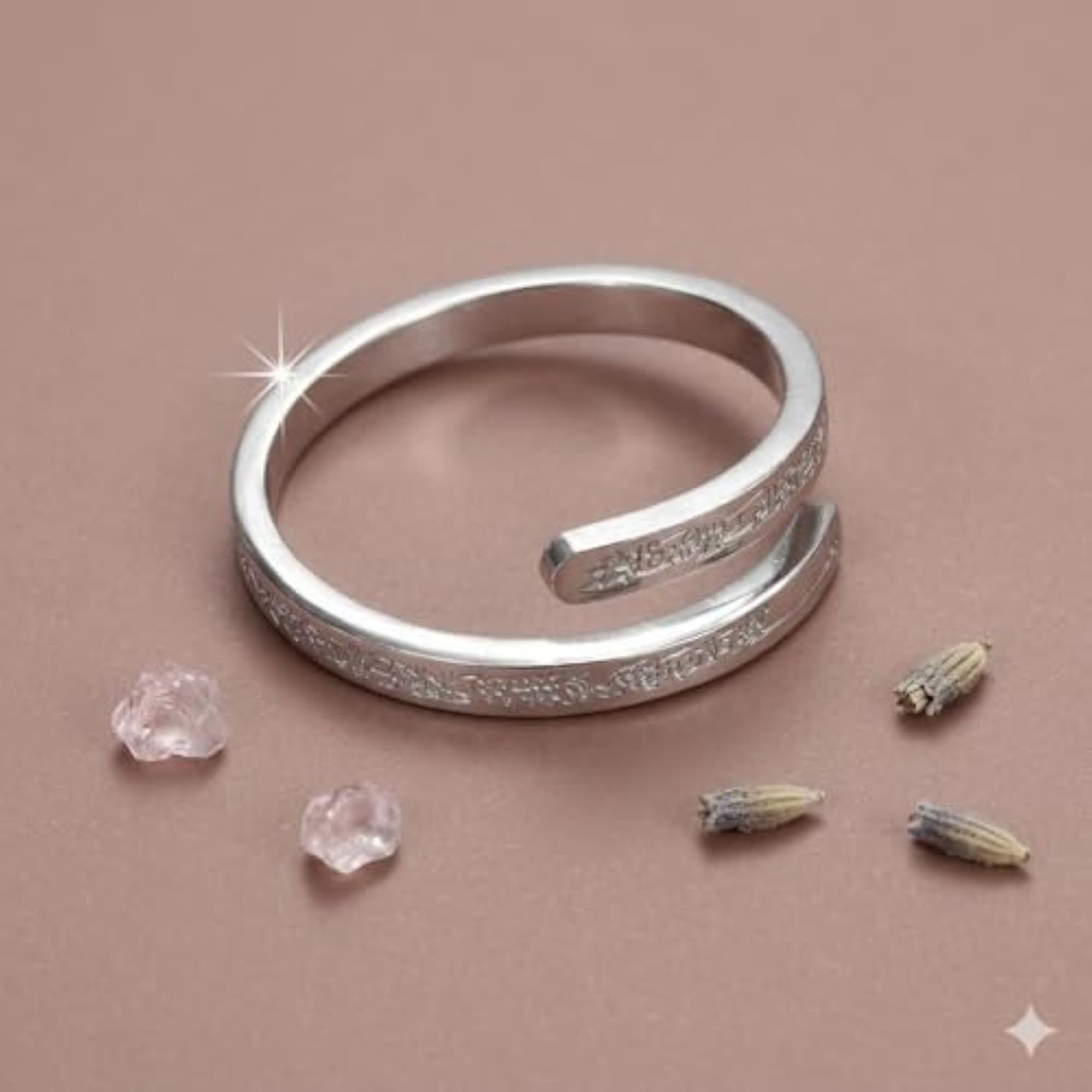 Silver Plated Adjustable Open Ring, Minimalist Wrap Band