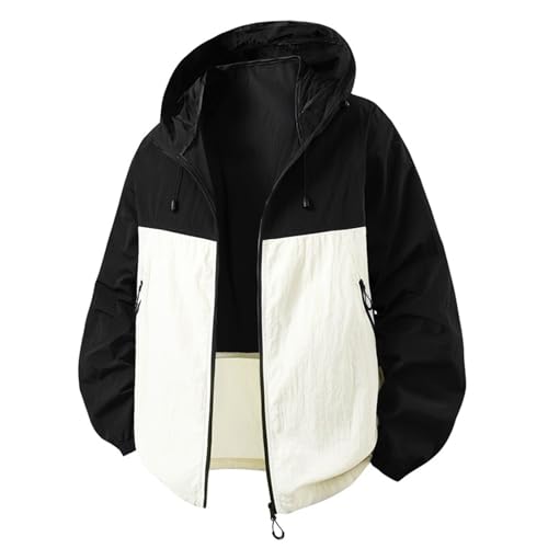Celanisai Chaqueta de exterior para hombre con protección UV, chaqueta de verano con capucha de seda de hielo, chaqueta protectora transpirable, chaqueta ligera de punto Didrikson, chaqueta para el