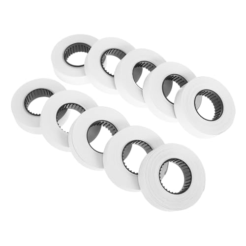 HOODANCOS Effortless Pricing -6600 Paper Rolls 10 Pack of White Tag Labels for Store Labelling