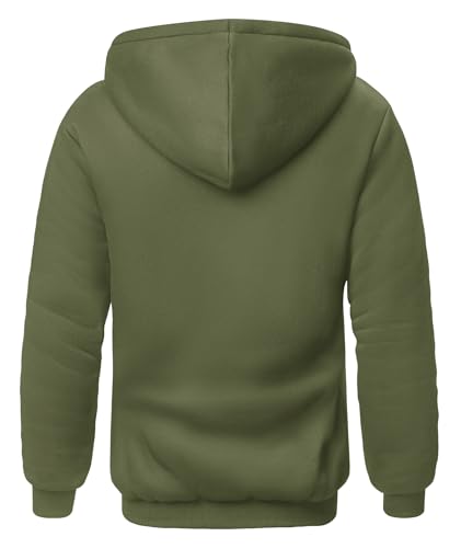 Image of SCODI Hoodies for Men Heavyweight Fleece Sweatshirt - Full Zip Up Thick Sherpa Lined Hooded Sweatshirts