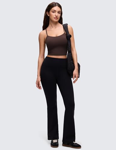 Image of CRZ YOGA Butterluxe Y Back Crop Tank Tops | Light Support, Removable Pads, Yoga, Extremely Soft, Scoop Neck, Spaghetti Straps, Longline Sports Bras for Women