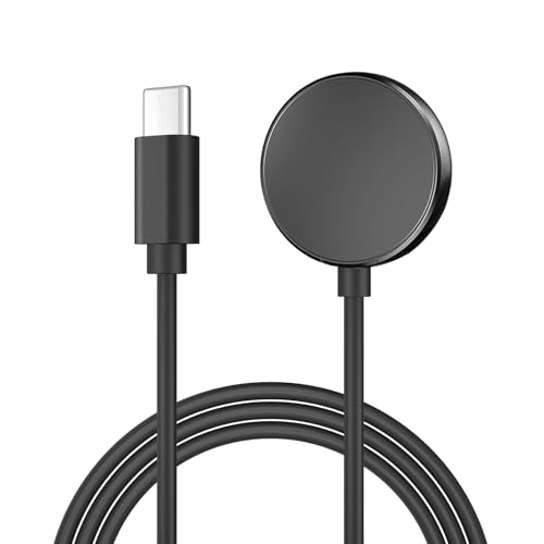 TwinkleHom Charger for Samsung Galaxy Watch 7/FE/Ultra Magnetic Wireless Fast Charging Cable Cord USB Type C Charging Dock Black 3.3Ft