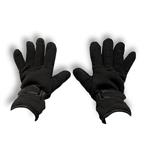 ZRWASKA Men's Insulate Full Finger Extra Warm Thermal Gloves Thick Fleece Lining Pro Heat Black Winter Adults One Size
