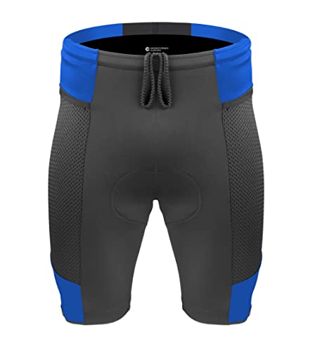 AERO|TECH|DESIGNS | Men's Gel Touring Padded Bike Shorts | 3X-Large | Royal Blue