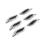 Diamall 6 PCS Car Fender Trim Decorative, Fashion Air Flow Fender Side Intake Vent Decoration Decal, Hood Vents Sticker Simulated Air Outlet, Sport Modified Accessories for Most Cars (Silver)