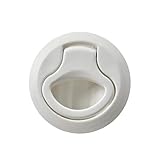 MARINE CITY Flush Pull Slam Latch - White Nylon Round Hatch Handle 2-2/5