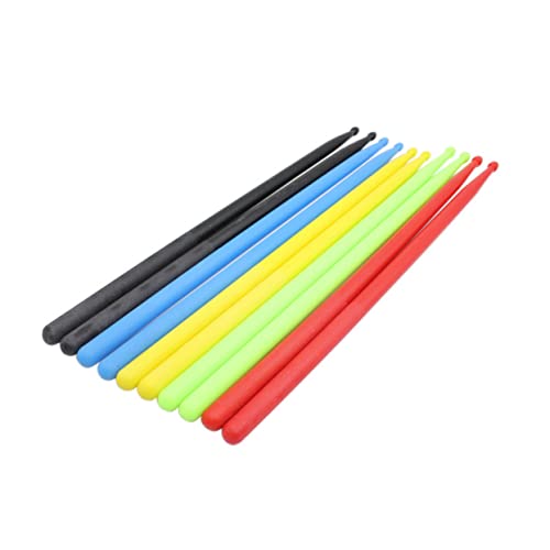 Par de baquetas de nylon ligeras para batería color amarillo miniatura 2