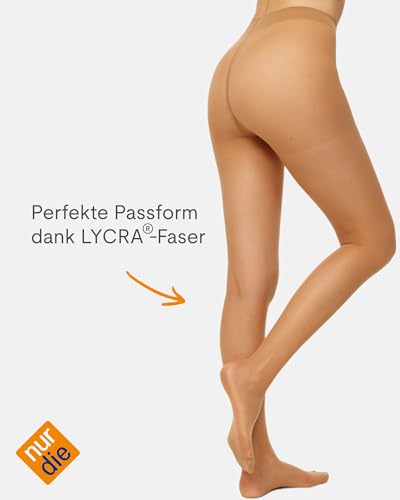 Nur Die Fit in Form 40 DEN starke Stützwirkung semi-blickdichte Fein-Strumpfhose seidig matte Optik entlastet die Beine Komfortbund Damen, amber, L