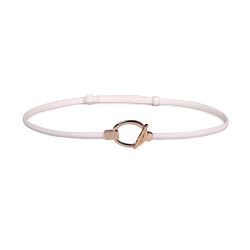 WDOIT Mode Ceinture Ceinture pour Femme Cercle Ajustable Boucle de Ceinture en Simili Cuir 95 cm 60-90cm blanc