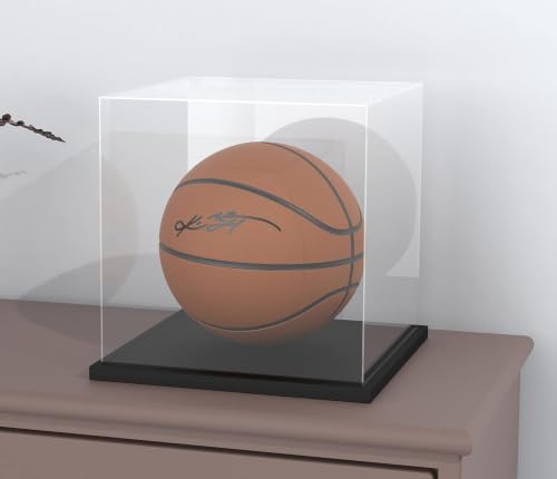 Image of Qzix Premium Clear Acrylic Display Showcase Box with Black Base | Dust-Resistant Transparent Display Case for Action Figures, Collectible Toys & Memorabilia Storage (11x11x11 Inch)